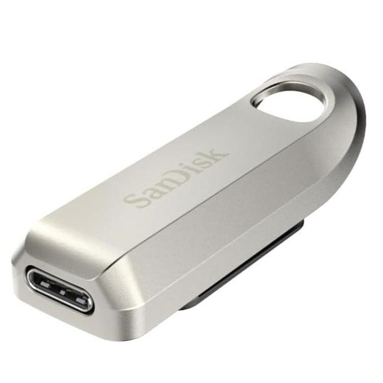USB-C ključ SanDisk Ultra Luxe 64 GB, 3.2 Gen1, 400 MB/s, srebrna