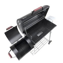 Pogled od zgoraj na ogljeni smoker žar Landmann z glavno in stransko rešetko.