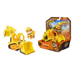Igralno gradbeno vozilo Rubble's Bulldozer iz Rubble & Crew s figurico Rubble, nakladalno žlico in bagersko roko, za otroke 3+.