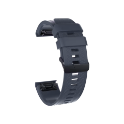 Moder silikonski pašček za Garmin (20mm) z nastavljivo dolžino, teksturirano površino in kovinsko zaponko zagotavlja udobno ter varno nošenje med športom in vsakodnevno uporabo.
