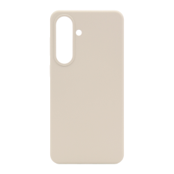 Bež silikonski ovitek (Liquid Silicone) za Samsung Galaxy S26+ z mehko mat površino, tankim profilom in natančnim izrezom za kamero.