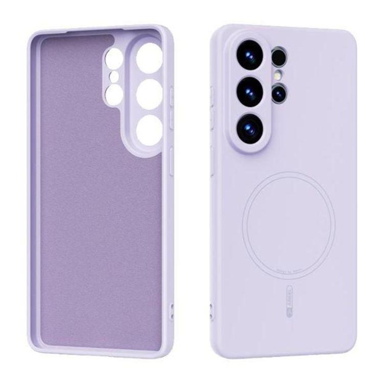 Gumiran svetlo vijoličen magnetni TPU ovitek za Samsung Galaxy 26S Ultra serije z vgrajenim magnetnim obročem za brezžično polnjenje 
