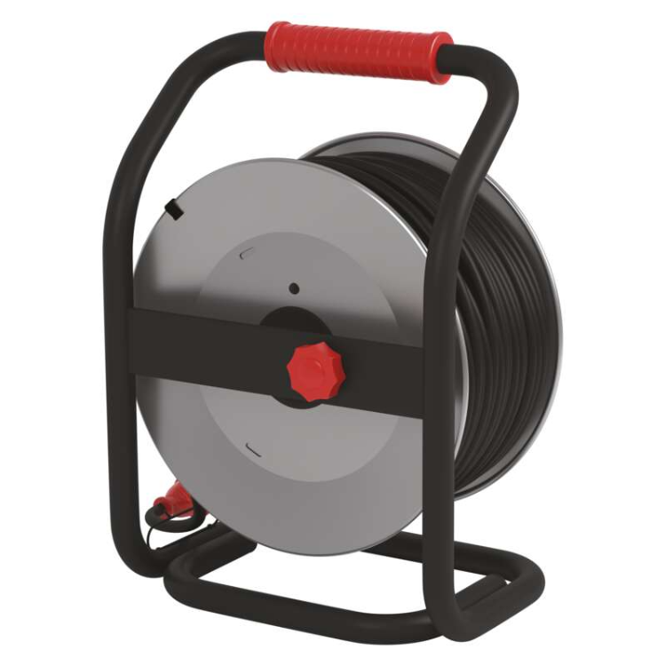 Zunanji kolutni podaljšek Emos 50 m / 4 vtičnice / črni / guma-neopren / 230V / 1,5 mm2