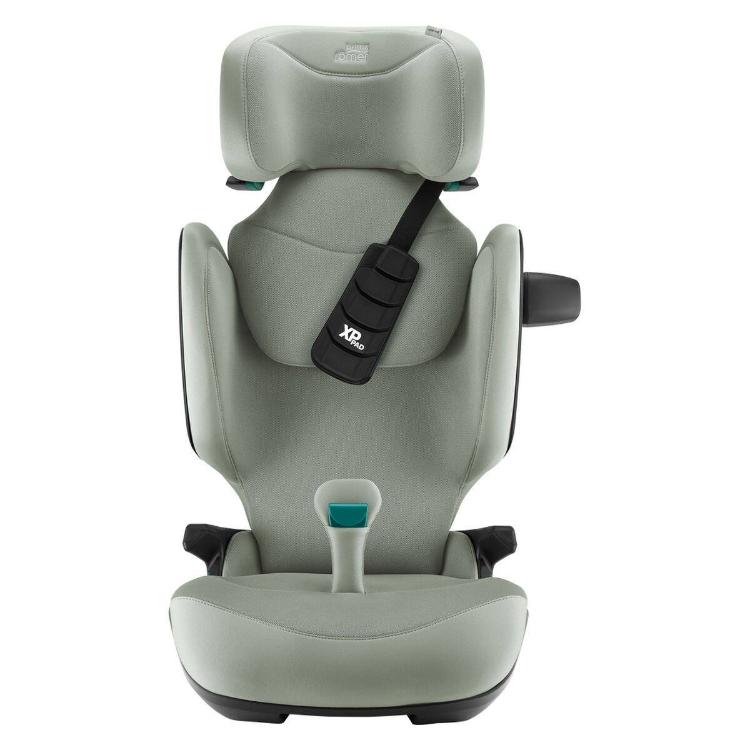 Otroški avtosedež Britax Römer v zeleni barvi s poudarjeno oporo za glavo