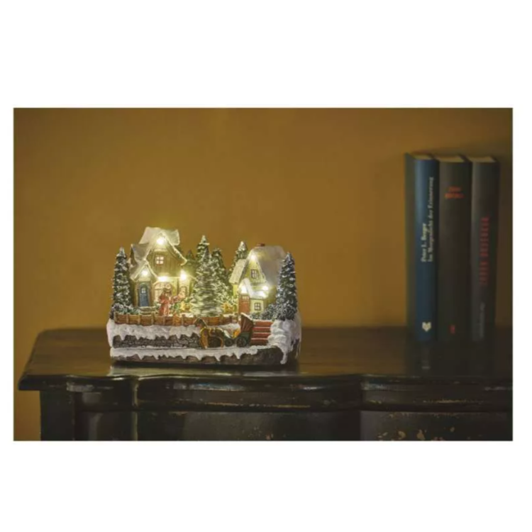 LED božična vasica, 15 cm, 3× AA, notranja, topla bela_4