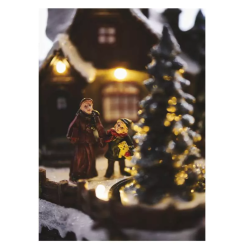 LED božična vasica, 15 cm, 3× AA, notranja, topla bela_3