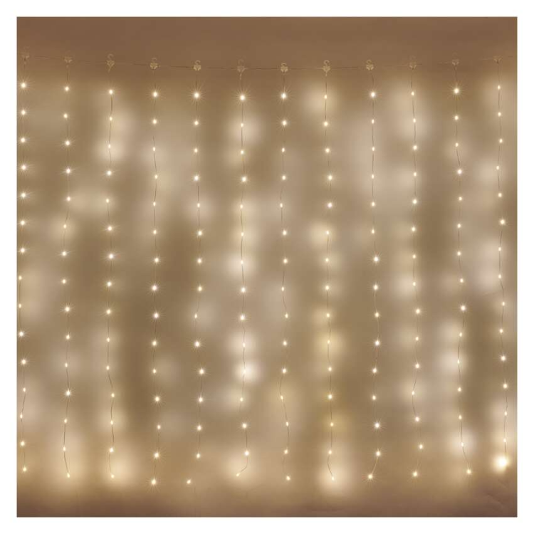 Božična drop veriga Emos, zavesa, LED 180, 1,7x1,5 m, zunanja in notranja, topla bela