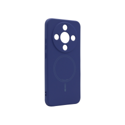 Prosojen zaščitni ovitek za Honor Magic8 Lite v modri barvi z označenim svetlo sivim magnetnim krogom