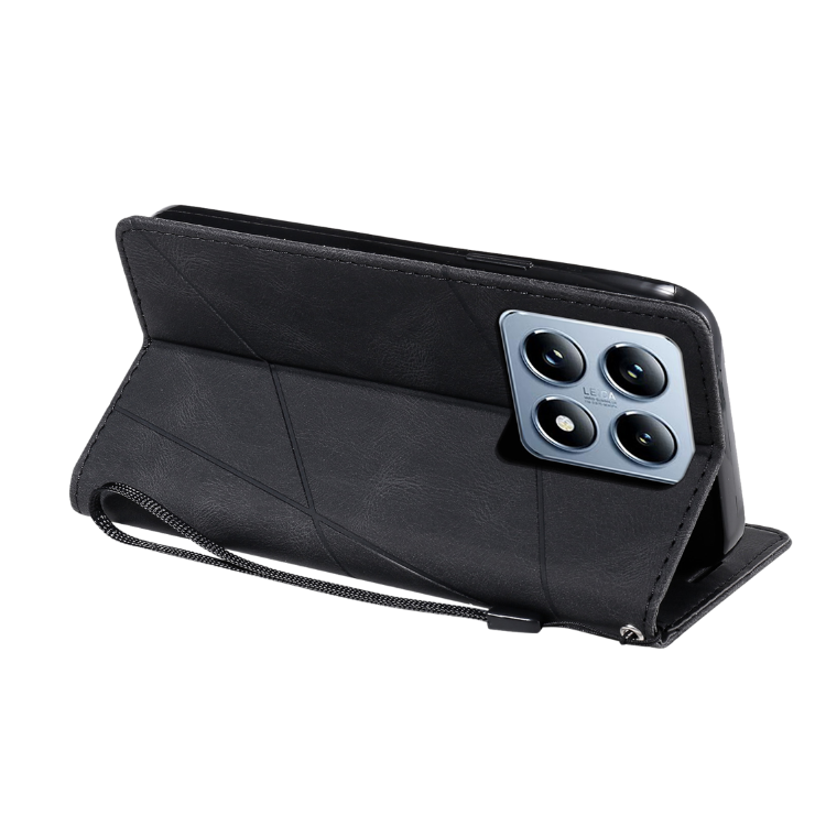 Preklopna torbica (WLGO-Lines) za Xiaomi 14T Pro, črna