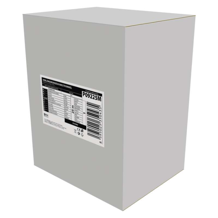 Kolutni podaljšek Emos 25 m / 4 vtičnice / črni / PVC / 230 V / 2,5 mm2