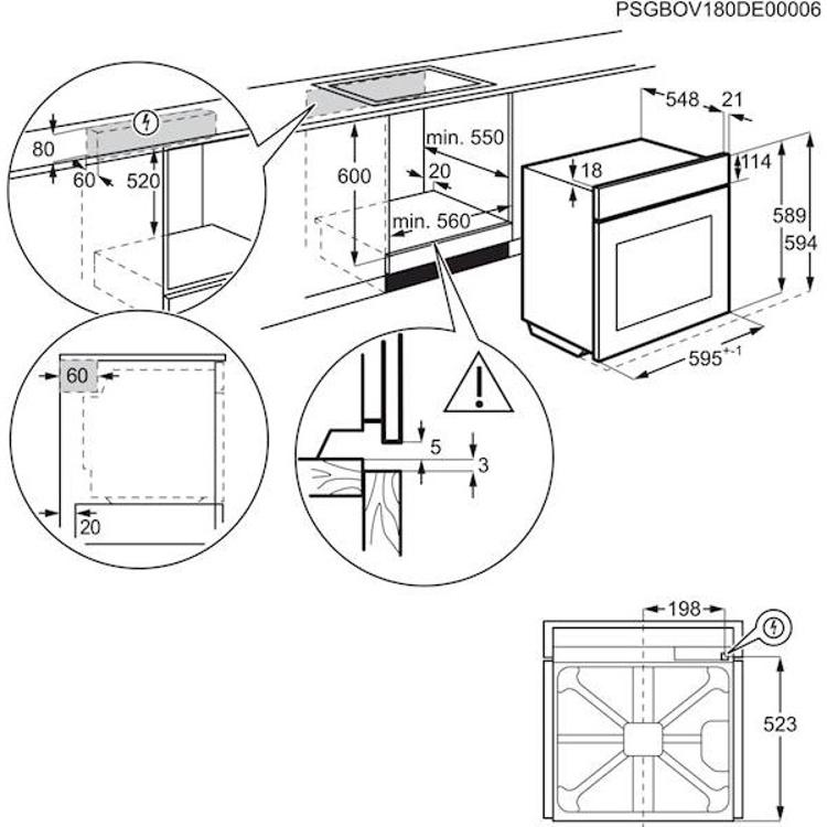 Vgradna pečica Electrolux EOC6P77H, piroliza, dodatek pare, 60 cm