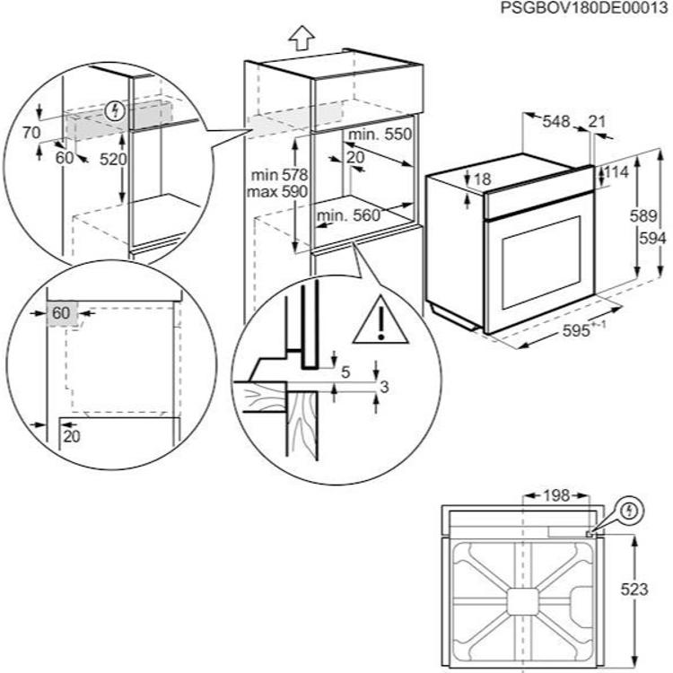 Vgradna pečica Electrolux EOC6P77H, piroliza, dodatek pare, 60 cm