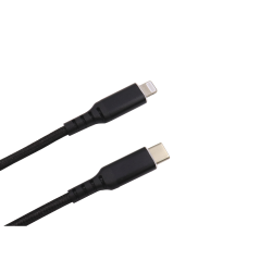 Podatkovno-polnilni kabel USB-C - lightning, 1 m, najlon, črn