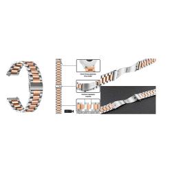 Kovinski pašček 22 mm, Silver Rose Gold_1