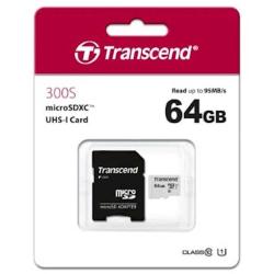 Transcend SDXC Micro 64GB 300S, 95/45MB/s, C10, UHS-I Speed Class 3 (U3)_1