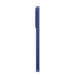 Samsung Galaxy A27 5G, modra, levi stranski pogled, tanek raven okvir, stranski pladenj za SIM, minimalističen dizajn.