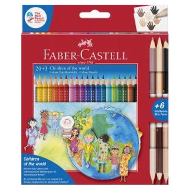 Barvice Faber-Castell GRIP otroci sveta 20+3-dobrodelni set