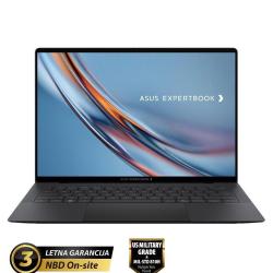 ASUS ExpertBook s certifikatom vzdržljivosti MIL-STD-810H, 3-letno NBD On-site garancijo in sodobno zasnovo združuje zanesljivost, zmogljivost in profesionalen videz za zahtevne poslovne uporabnike.