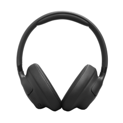 Črne JBL slušalke od spredaj, široke blazinice in robusten naglavni lok.