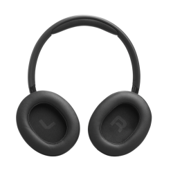 Črne JBL slušalke od znotraj, označeni blazinici L in R za pravilno nošenje.