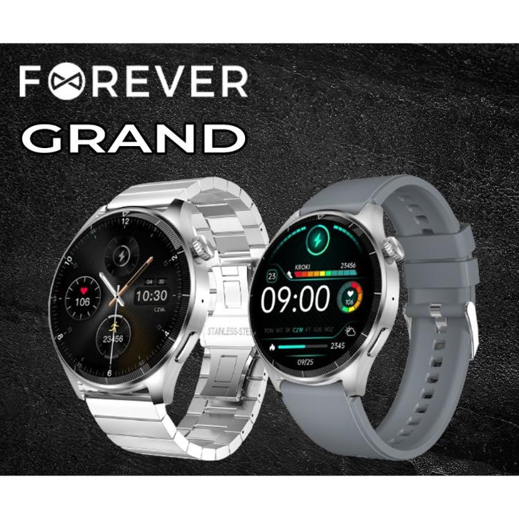 Pametna ura Forever Grand 2 SW-710, 1.45" zaslon, 2 paščka, srebrna