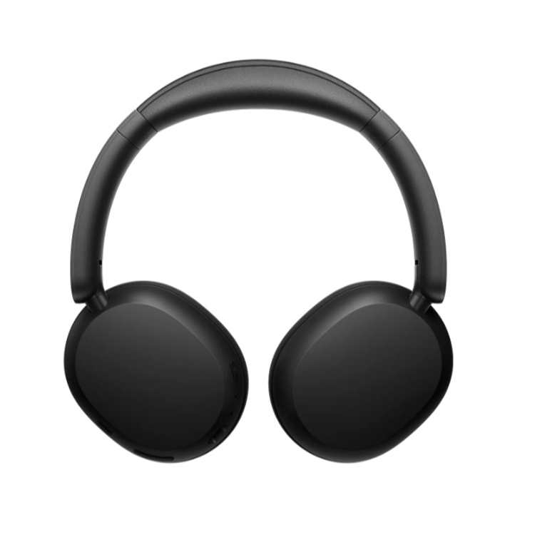 Redmi over‑ear slušalke, črne, sprednji pogled, simetričen dizajn, mehke ušesne blazinice.