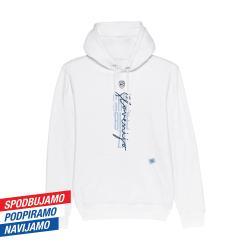 Pulover s kapuco Srce bije za Slovenijo, bel, velikost XS