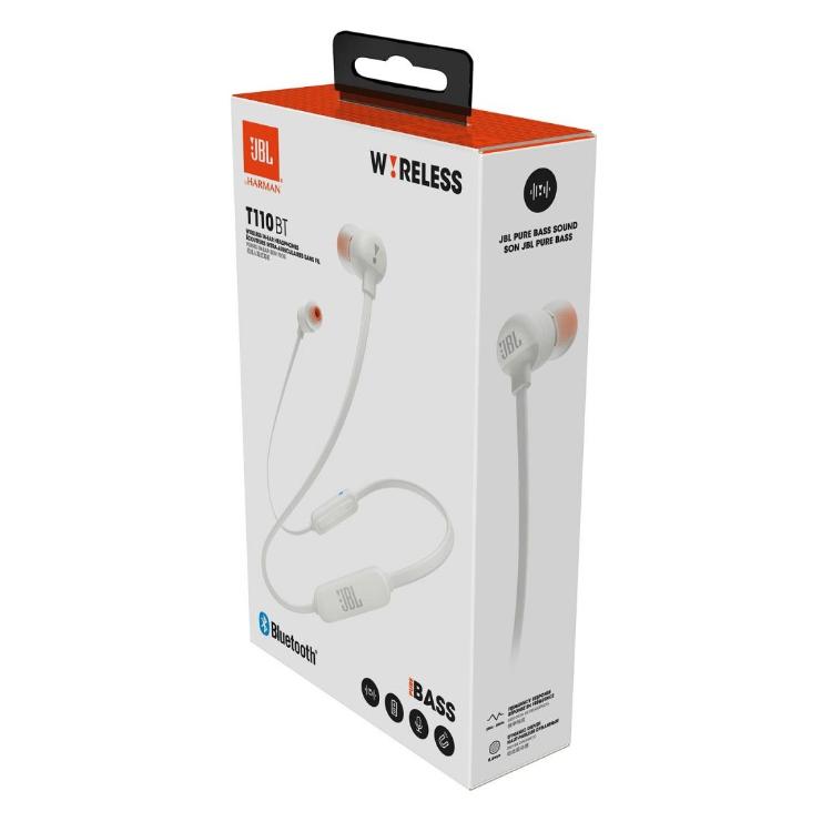 Bluetooth slušalke JBL T110BT, stereo, mikrofon, bele_3