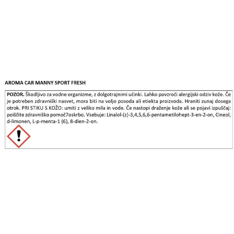 Osvežilec zraka Aroma Car Manny, Sport Fresh_2