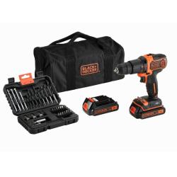 Akumulatorski udarni vrtalnik Black+Decker BDCHD18BS32, 18 V, 1,5 Ah, torba + pribor