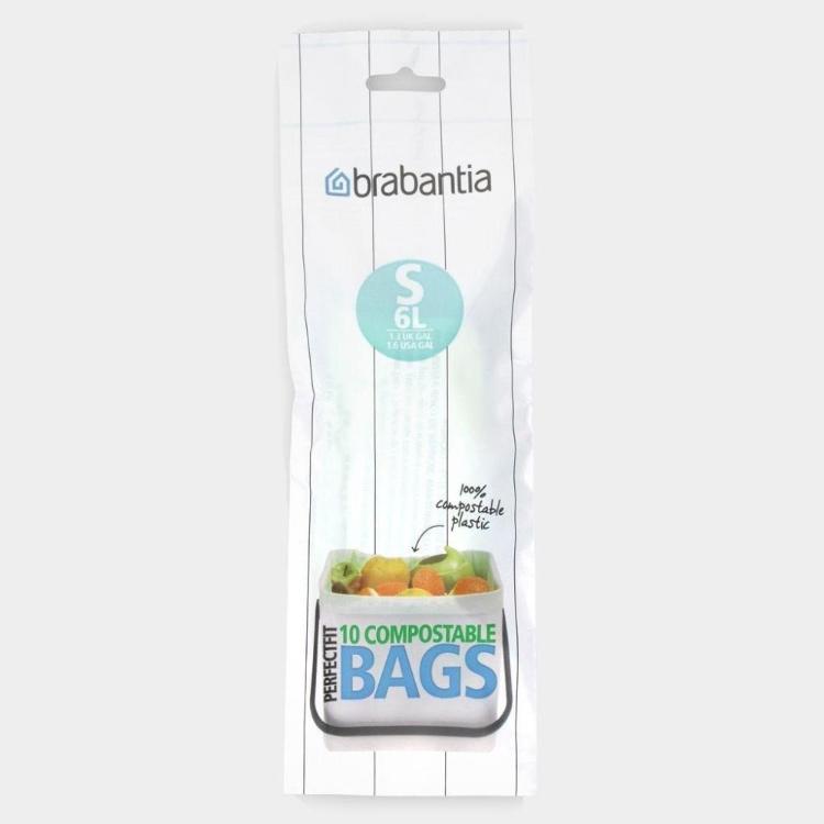 Razgradljive vrečke za smeti Brabantia Perfect Fit, 6 L, 10 kos