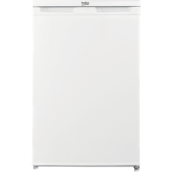 Beko hladilnik TSE1284N v beli barvi z enojnimi vrati, kompaktnim dizajnom in integriranim zgornjim ročajem za odpiranje