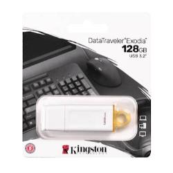 USB ključ Kingston 128GB DT Exodia, 3.2 Gen1, bel, s pokrovčkom