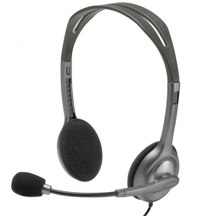 Slušalke z mikrofonom Logitech H111, sive