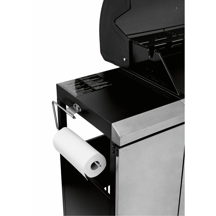 Stranska polica plinskega žara Landmann z držalom za papirnate brisače.