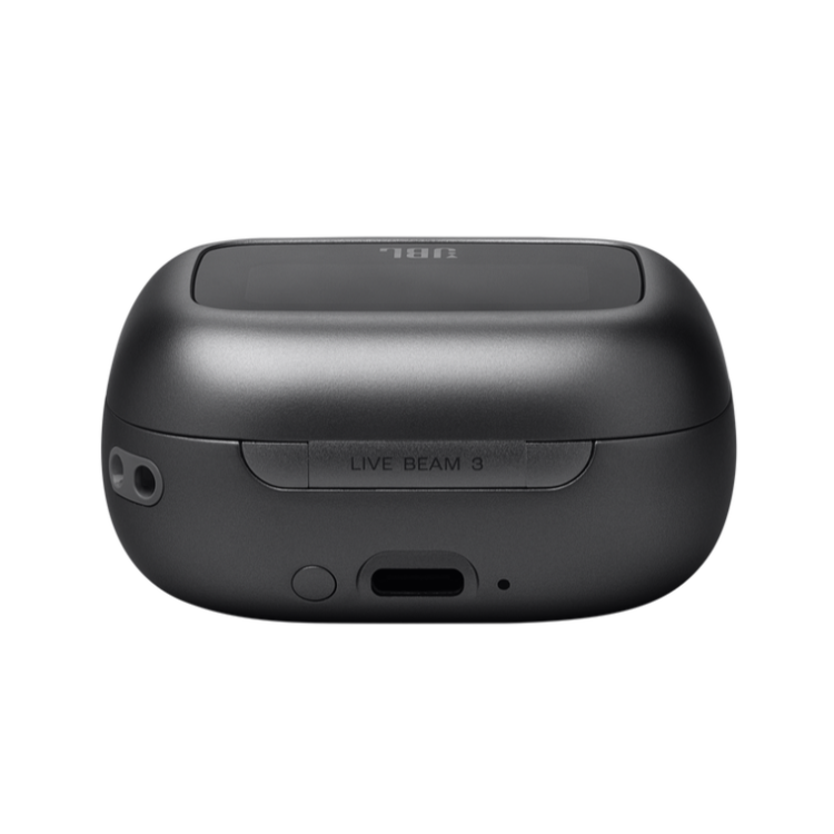 Zaprto polnilno ohišje za brezžične slušalke, zadnja stran z vrati za polnjenje