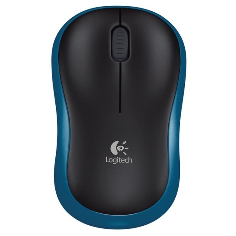 Logitech M185 brezžična optična miška, modra