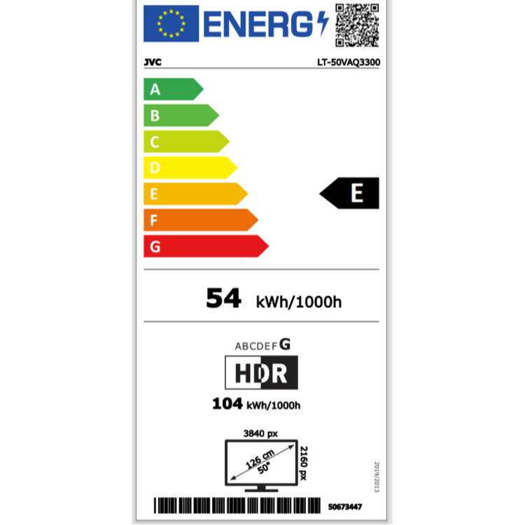 Televizor JVC LT-50VAQ3300 4K Ultra HD QLED, Smart TV, diagonala 127 cm