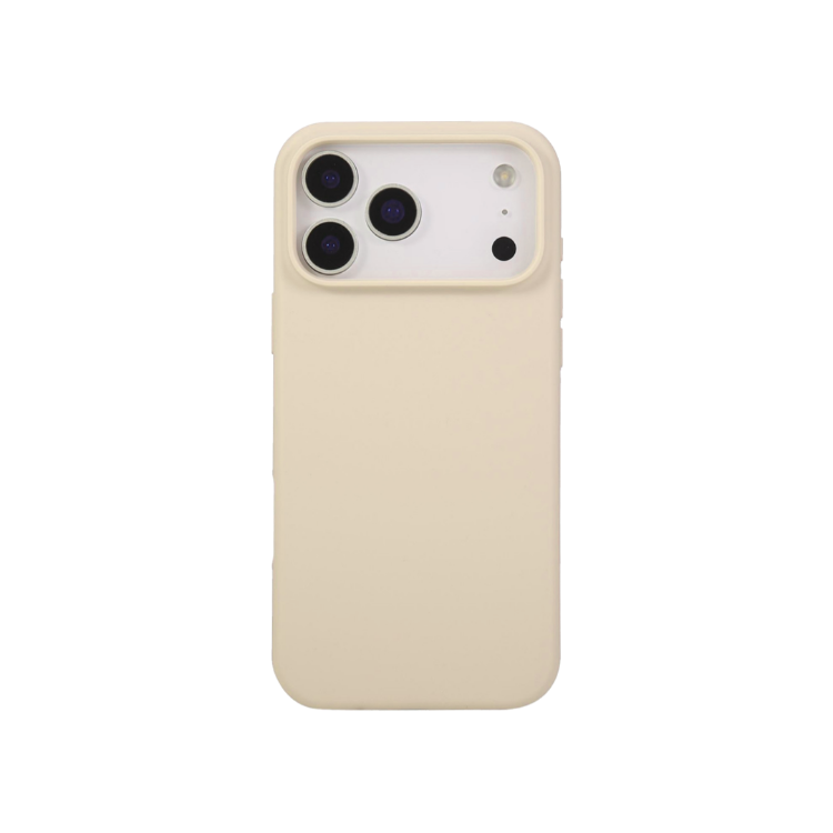 Silikonski krem ovitek za Apple iPhone 17 Pro z mehkim (soft touch) zaključkom in natančnim izrezom za kamero