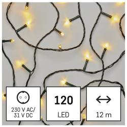 LED božična veriga, 12 m, zunanja in notranja, topla bela, časovnik_1