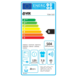 Kondenzacijski sušilni stroj VOX TDM-710T, B, 7 kg, 15 programov, bel