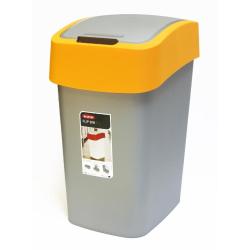 Koš za smeti Flip, 50 l, oranžno/srebrn_1
