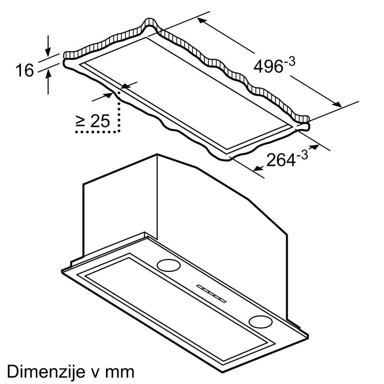 Vgradna napa Bosch DHL575C, 52 cm