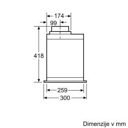 Vgradna napa Bosch DHL575C, 52 cm