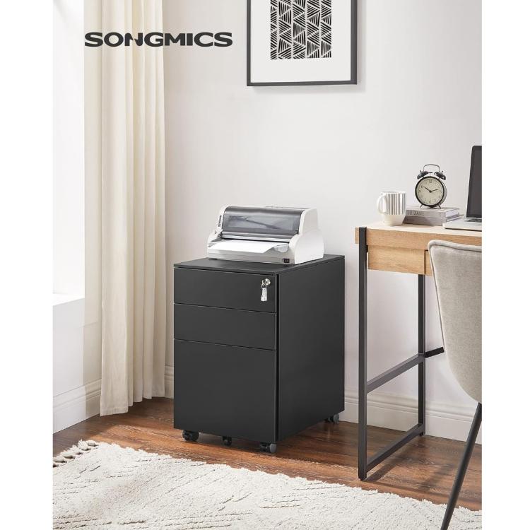 Pisarniška omarica na kolesih SONGMICS, OFC60BK