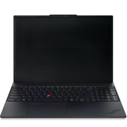 Lenovo ThinkPad E16 G4 Ult7 32/1 WUXGA, NOS, sprednji pogled na odprt prenosnik s tipkovnico s števčnico.