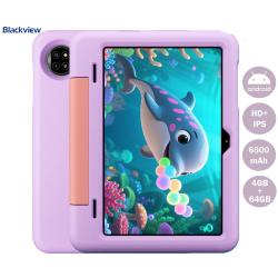 Blackview otroški tablični računalnik v zaščitnem ovitku z Android, HD+ IPS zaslonom in 4 GB + 64 GB.