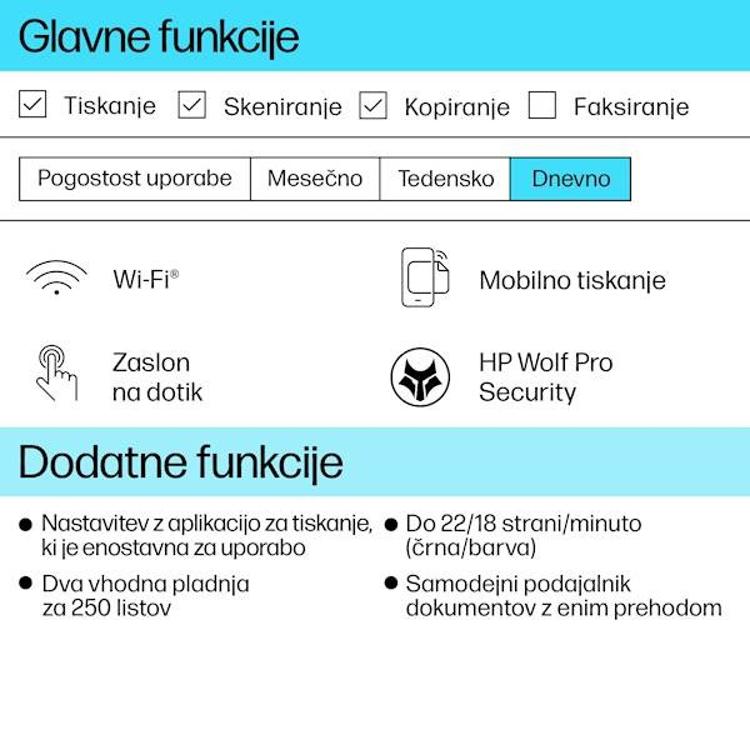 Večfunkcijska brizgalna naprava HP OfficeJet Pro 9730e WF AiO