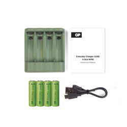 Polnilec baterij GP USB Everyday B421 + 4× AA GP ReCyko 2700