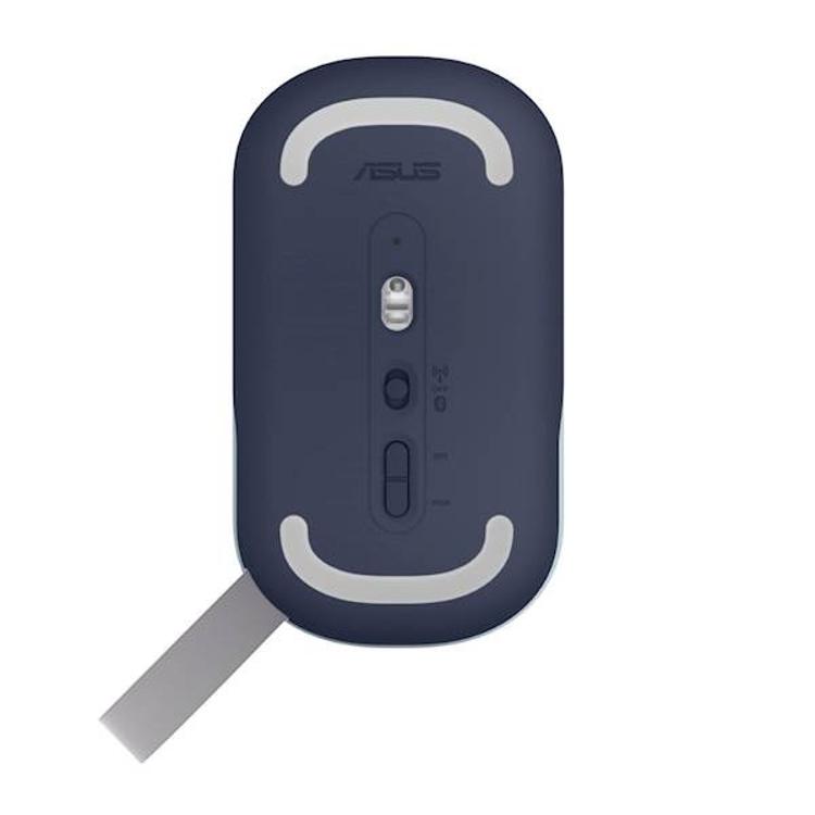 Brezžična miška Asus Marshmallow Mouse MD100, quiet blue in solar blue